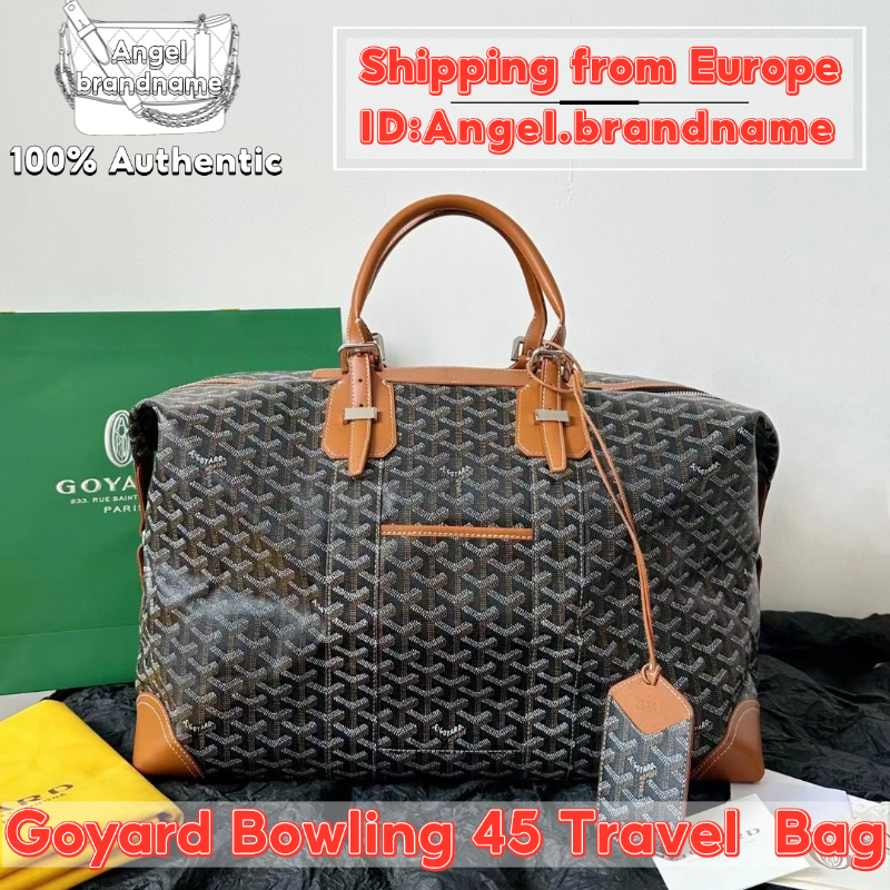 Shopee ถูกที่สุด💯ถุงของแท้👜Goyard Bowling 45 Travel Bag Brown กระเป๋าเดินทาง