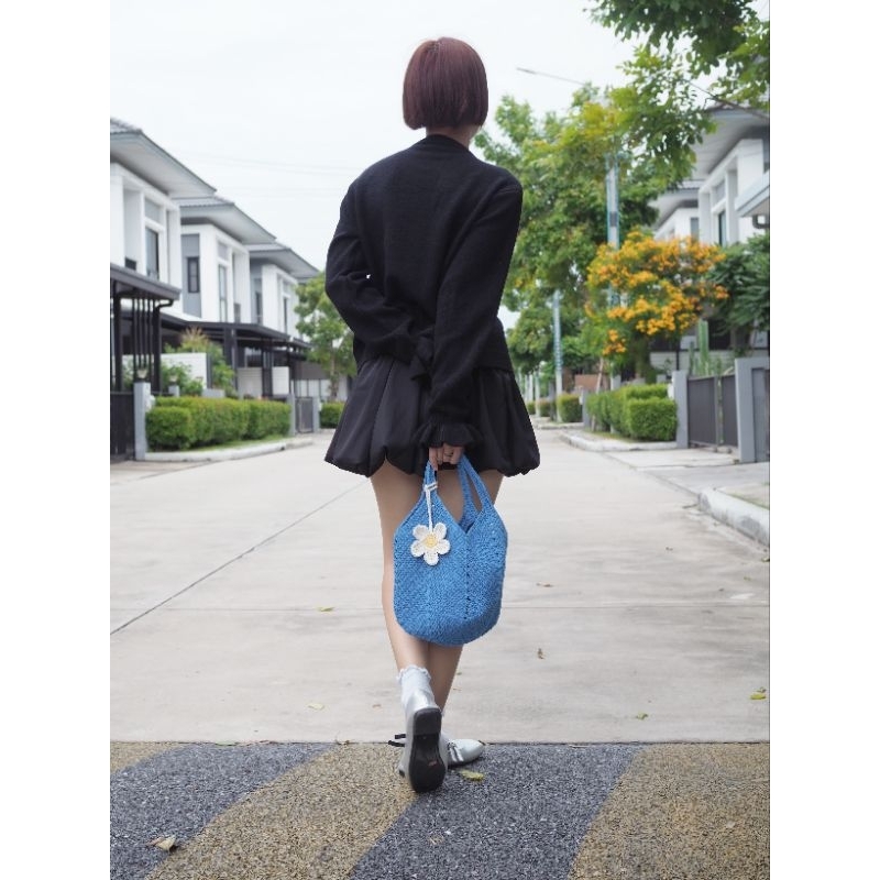 กระเป๋าถักโครเชต์ mini granny bag สีทูโทน