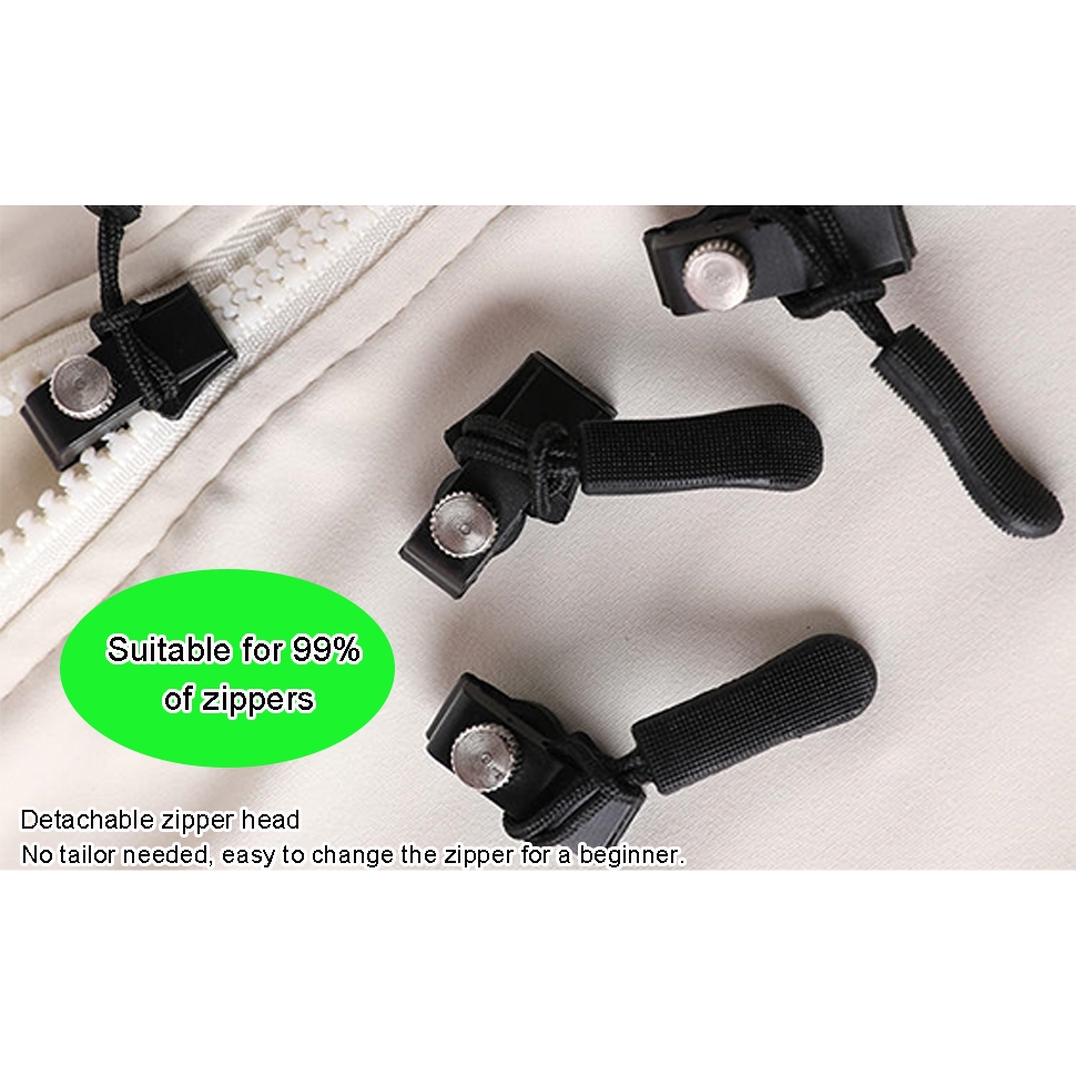 10 ชิ้น ช่างซ่อมซิป 3ขนาดที่แตกต่างกัน โลหะซิปหัวซ่อมชุด ซิปสไลด์ดึงล็อค ถอดเปลี่ยนหัวซิปหัวเข็มขัดไม่ดี - รูปที่ 4