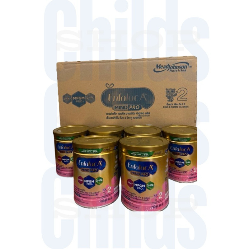 (ราคายก 6 กระป๋อง ) นมผง Enfalac A+ Mind Pro เอนฟาแล็ค เอพลัส มายด์โปร สูตร 2 ขนาด 400 กรัม