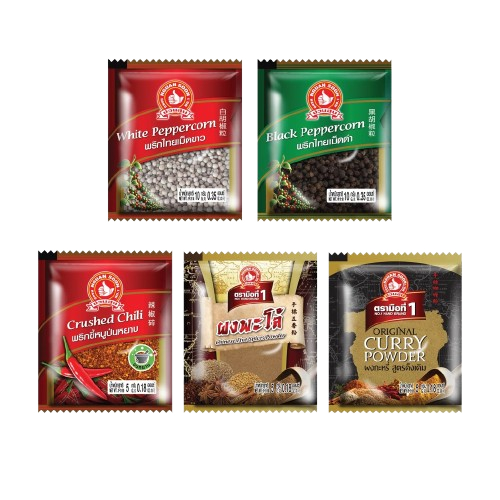 ตรามือที่ 1 พริกไทยเม็ดขาว/พริกไทยเม็ดดำ 10 g x24 ผงพะโล้/ผงกะหรี่  5 g x24 ผง ซองซาเช่ ที่หิ้ว พร้อมขาย - รูปที่ 4