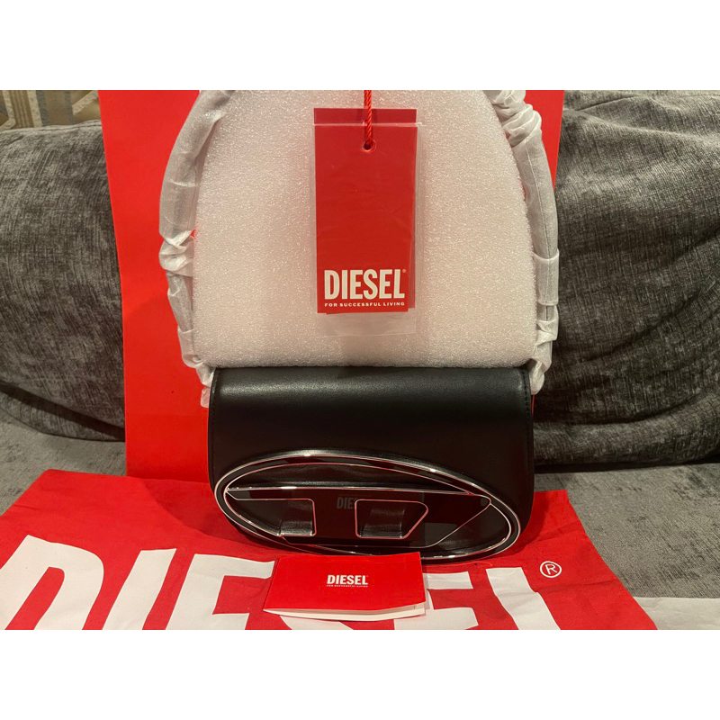 New Diesel 1dr shoulder bag leather black