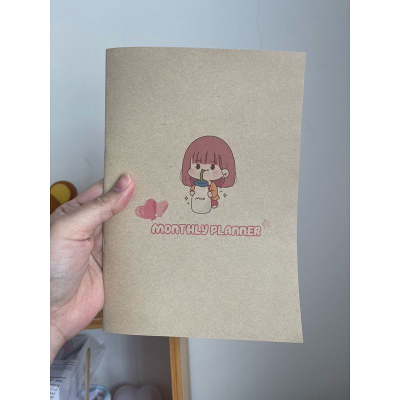 สมุดแพลนเนอร์ จดได้ 1 ปี ปกน้ำตาล ขนาด a5 มีของแถม