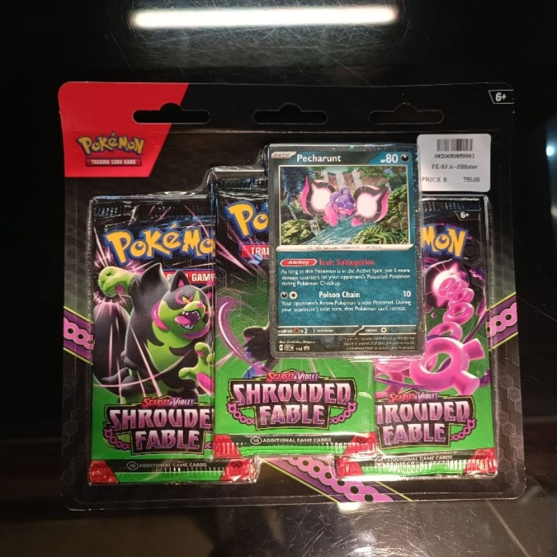 PE PE-SFA--3Blister PE Scarlet & Violet Shrouded Fable 3 Blister Pokemon 3 Blister 3 EN Pack 0820650