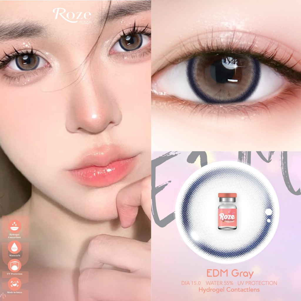 🔥คอนแทคเลนส์ Hydrogel✨ขนาดกลาง✨EDM✨(Rozelens)