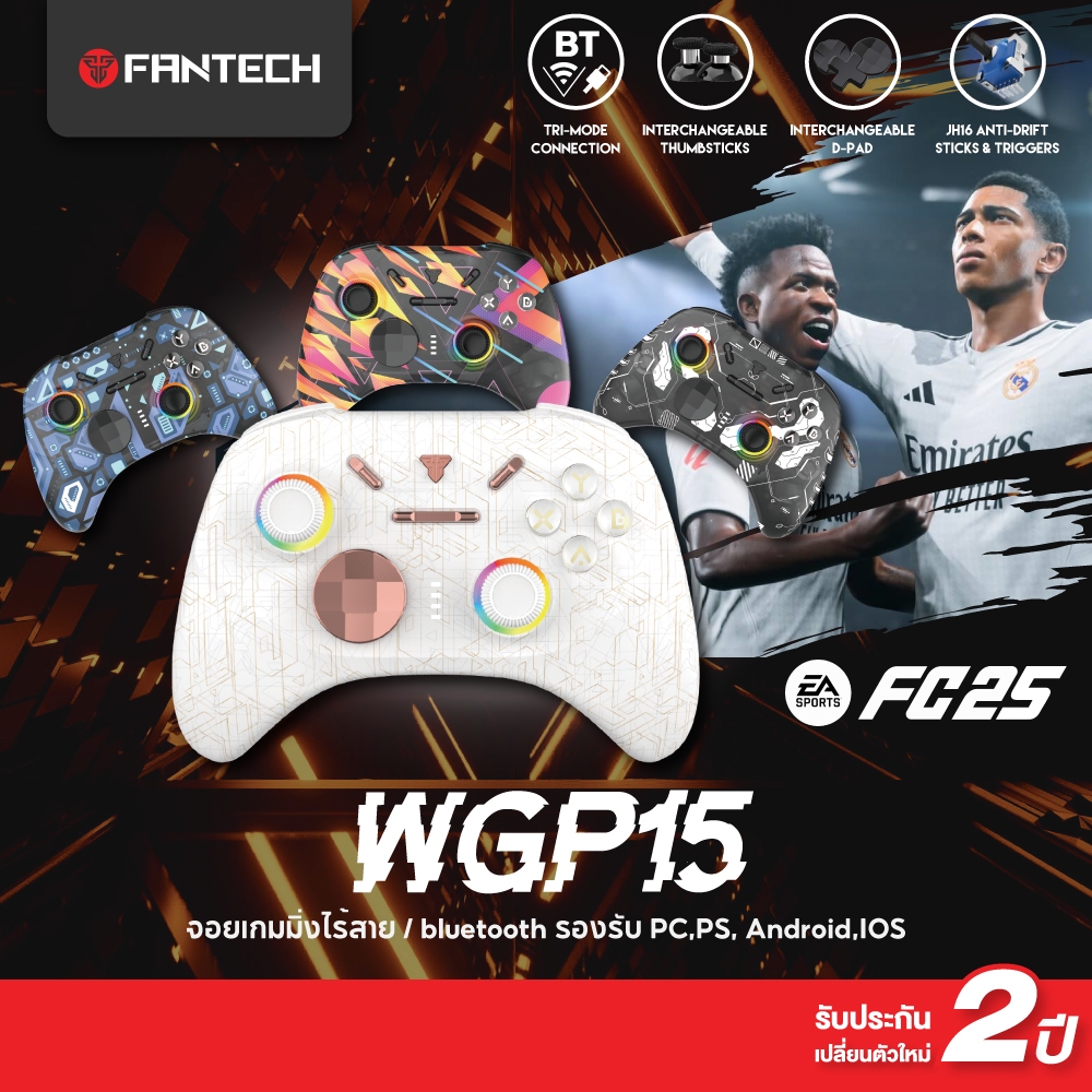 FANTECH Wireless gaming controller จอยเกมมิ่งไร้สาย / bluetooth รองรับ PC,PS, Android,IOS,รุ่น WGP15