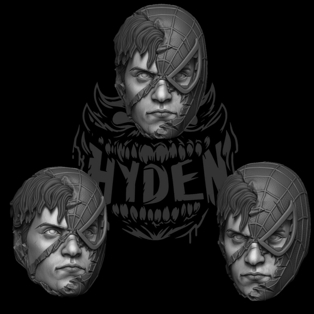 Spiderman Battle Damaged (Tobey Maguire) - Headsculpt for Action Figures 3D print model