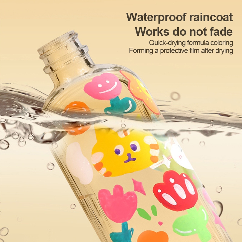 ปากกาอะคริลิค ปากกามาร์คเกอร์ กันน้ำ 12สี/24สี/36สี สามารถเขียนบนแก้ว พลาสติก ผ้า กระจก - รูปที่ 4