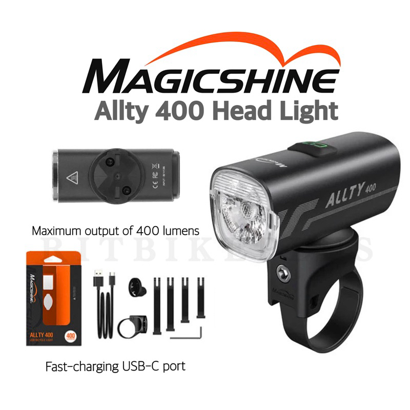 (โค๊ดส่วนลด) ไฟหน้าจักรยาน Magicshine ALLTY 400 ความสว่าง 400ลูเมน วัสดุคุณภาพดี จุดยืดจับแฮนด์ลงตัวสวยงาม สินค้าบริษัท