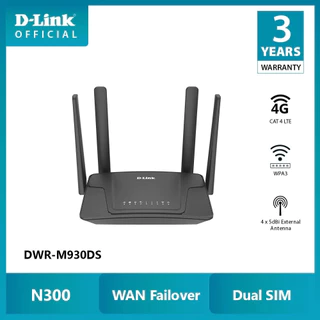 D-Link DWR-M930DS (Dual 2SIM) เร้าเตอร์ใส่ซิม Wireless N300 รองรับ 4G 2 ซิม ทุกเครือข่าย