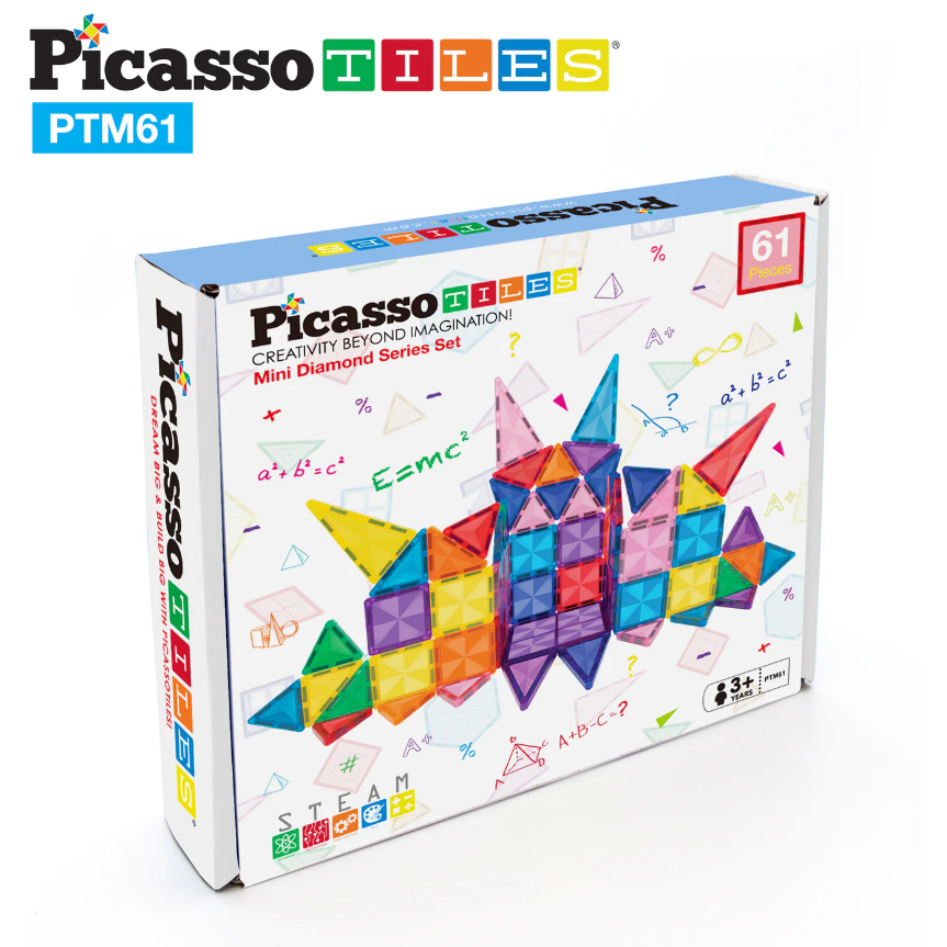 PicassoTiles Mini Diamond 61 Pc Travel Set
