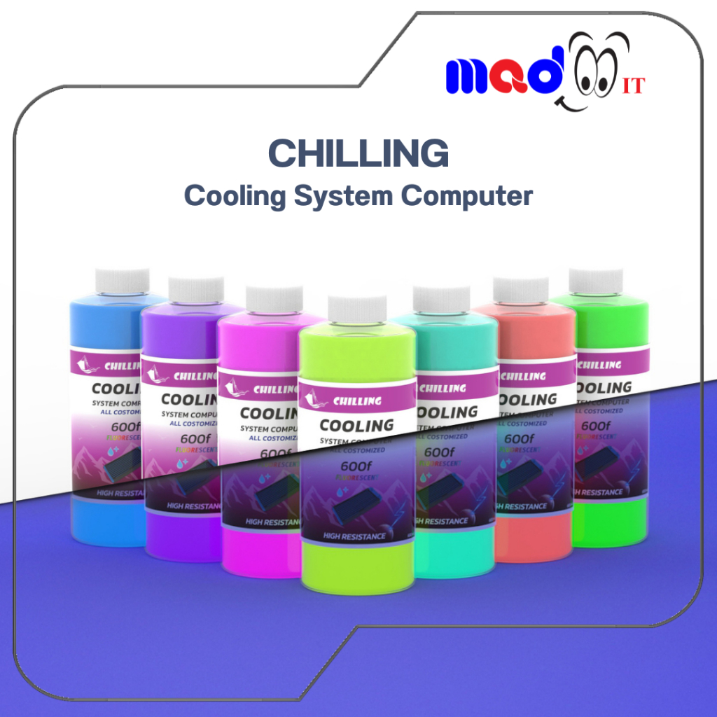 CHILLING COOLANT 600f น้ำหล่อเย็นคอมพิวเตอร์ ชุดน้ำระบบเปิด และงานดัดแปลง รุ่นสีทึบสะท้อนเเสง 600ml.