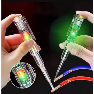 ปากกาทดสอบแรงดันไฟฟ้า ไขควังวัดไฟ แบบไม่สัมผัส มีไฟ LED 2 สีบอกสถานะ ไขควงเช็คไฟ ปากกาไฟฟ้า tester pen ไขควงวัดไฟ