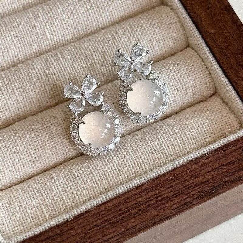 butterfly opal crystal - morning.earrings