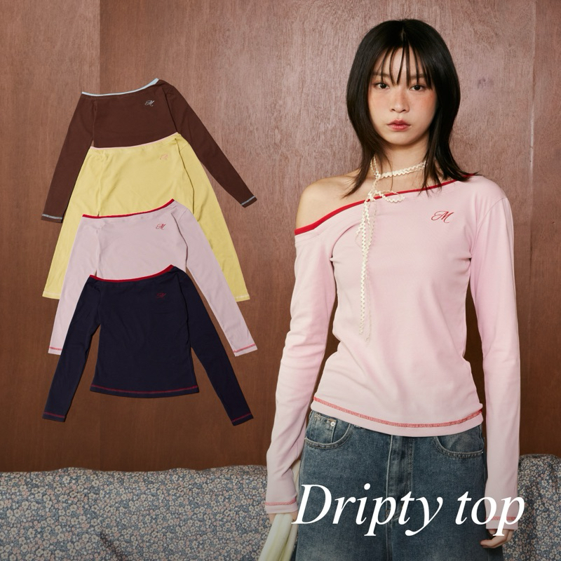 เสื้อปาดไหล่ข้างเดียว Dripty top (พร้อมส่ง)
