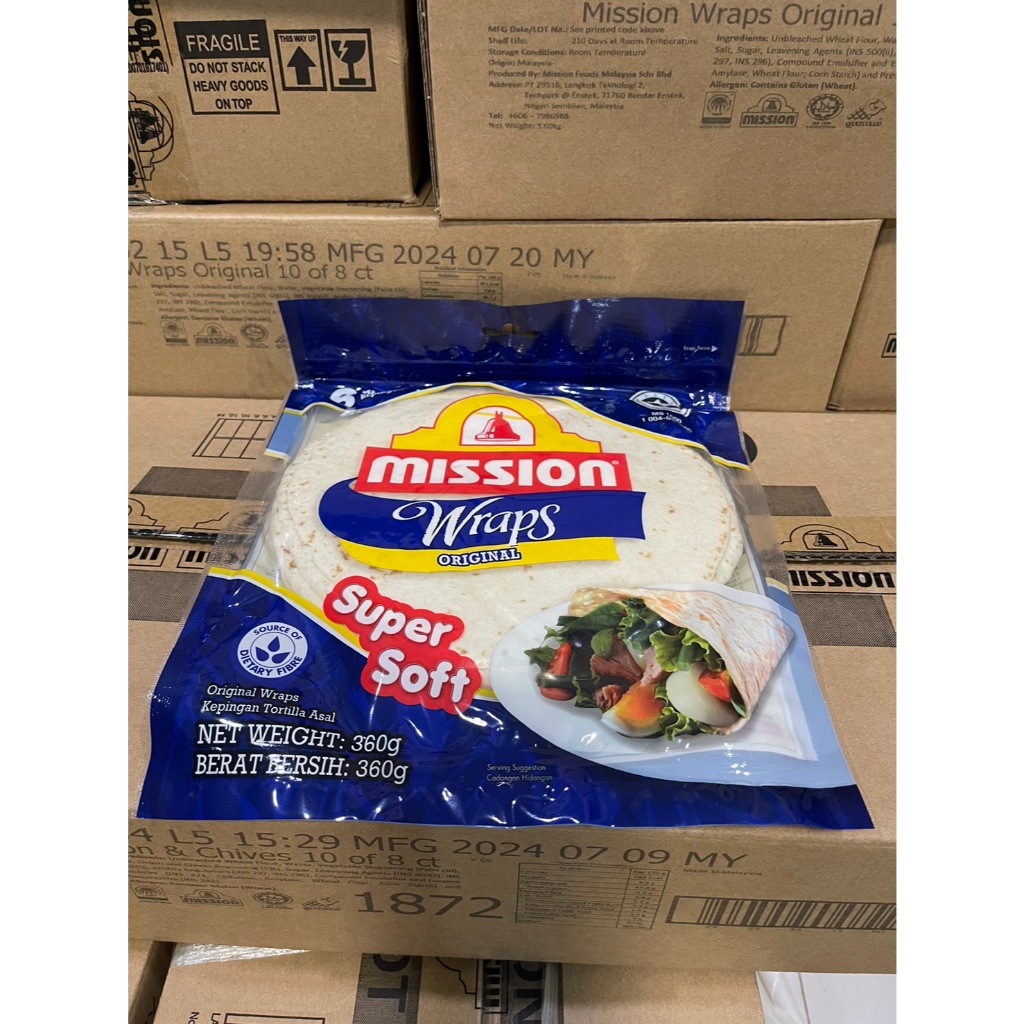 แผ่นตอติญ่า mission wrap  original ห่อสีน้ำเงิน (ขนาด 8 นิ้ว 360กรัม)