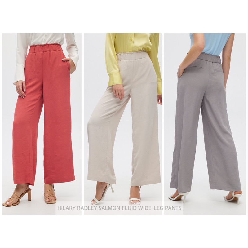 HILARY กางเกงขายาว ทรงขากว้าง RADLEY SALMON FLUID WIDE-LEG PANTS (B1604)