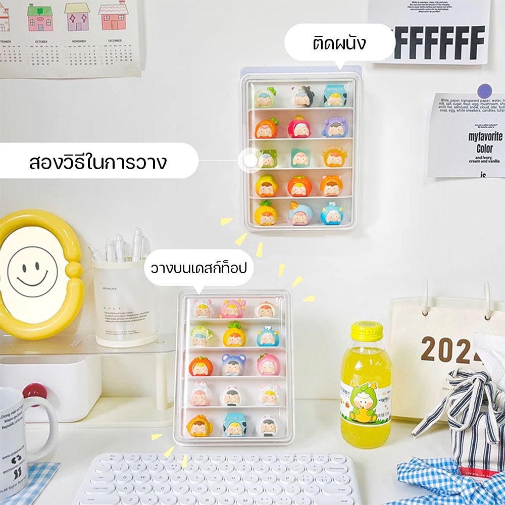 กล่องใส่ art toy กล่องใส่โมเดล กล่องฟิกเกอร์แบบติดผนัง การออกแบบที่ทันสมัย สามารถวางบนเดสก์ท็อปหรือแขวนผนังได้