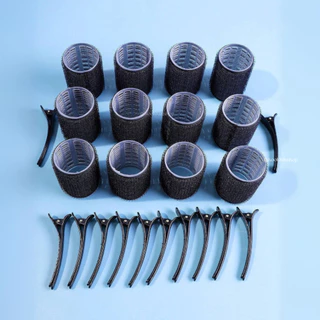 HR-022 โรลม้วนผม พร้อมกิ๊บหนีบ 4cm เซต 12 ชิ้น มีครบทุกสี | 4cm Hair Roller Set 12 pcs (พร้อมส่งในไทย)