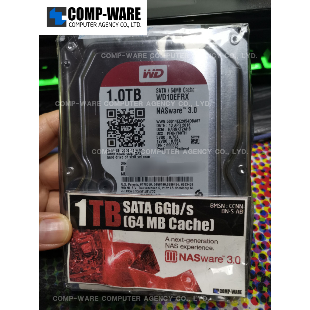 WD Red 1TB NAS Hard Disk Drive - 5400RPM SATA 6Gb/s 64MB Cache 3.5Inch - WD10EFRX (No Warranty)