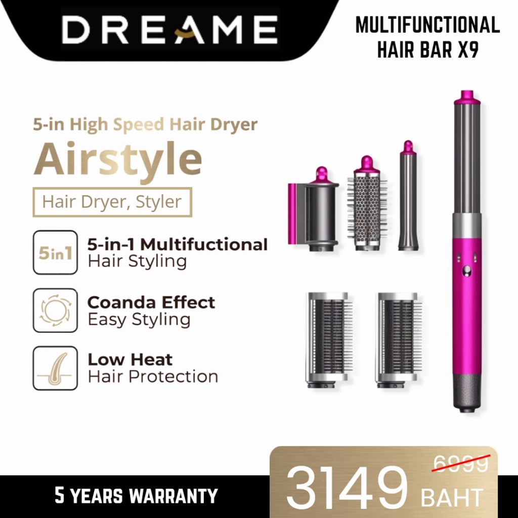 Dreame AirStyle 5-in-1 Multifunctional Hair Bar X9 เครื่องจัดแต่งทรงผม เป่าผม ม้วนผมอัตโนมัติ ลอนเรียบ หวีเป่า