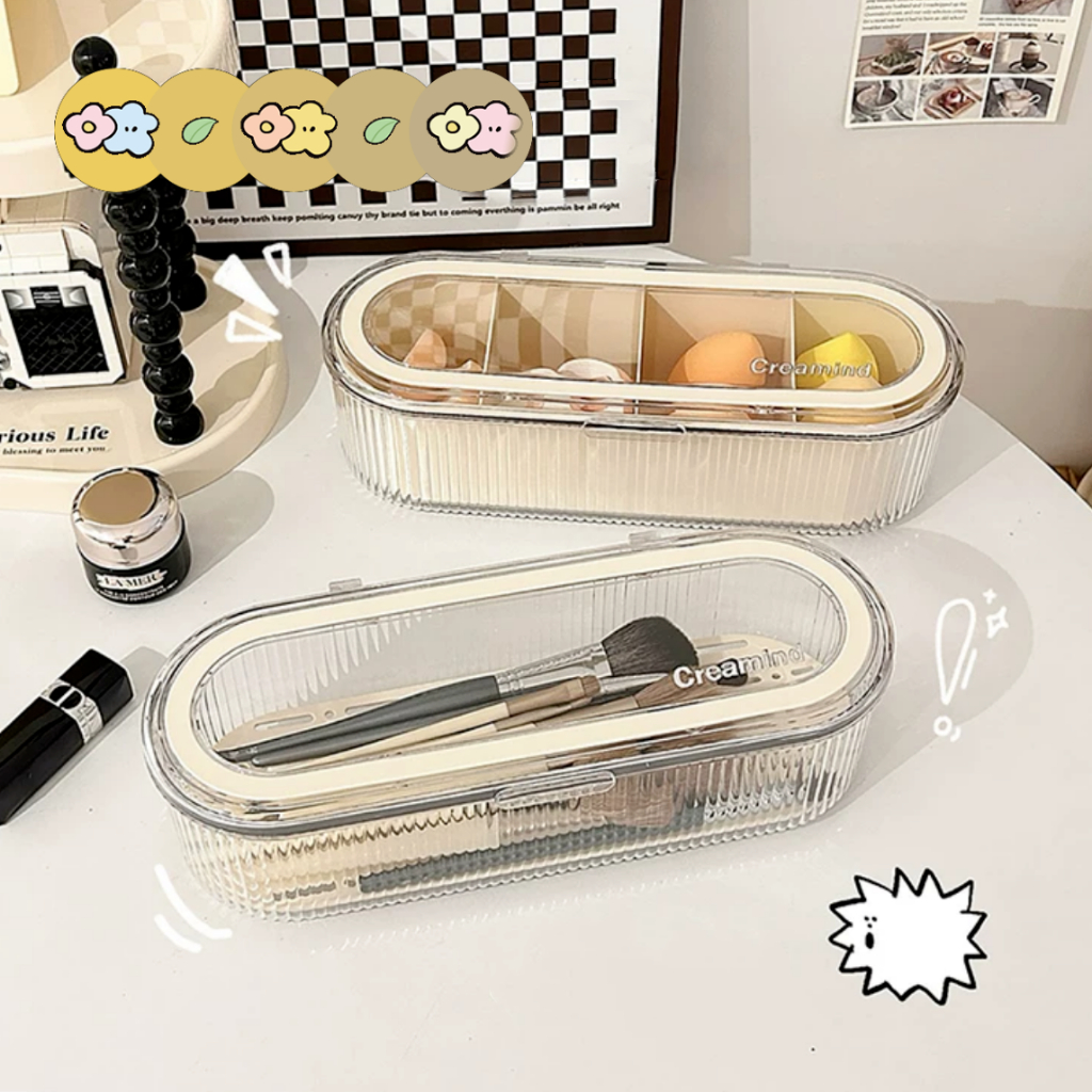 กล่องเก็บแปรงแต่งหน้า กล่องใส่ของ กล่องเก็บเครื่องสําอาง กล่องเก็บของเอนกประสงค์ KKHOME