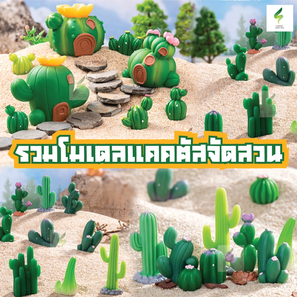 รวมโมเดลแคคตัสตกแต่งสวนถาด ตู้ปลา บ้านแคคตัส ต้นไม้ คอนโซลรถ อื่นๆ