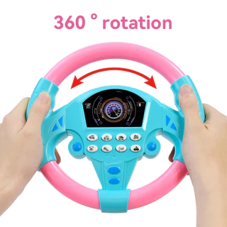 🚚ส่งจากกรุงเทพฯ พวงมาลัยของเล่นเด็ก 360° มีเสียง มีไฟ LED ของเล่นรถจำลอง หมุนได้ ของเล่นเสริมพัฒนาการ เด็ก 1-3 ปี มี 2 ส