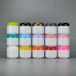 🌈 กระปุกพลาสติก 1000 กรัม ฝา 15 สี กระปุกยา กระปุกอาหารเสริม กระปุกครีม (ทรงมน M)
