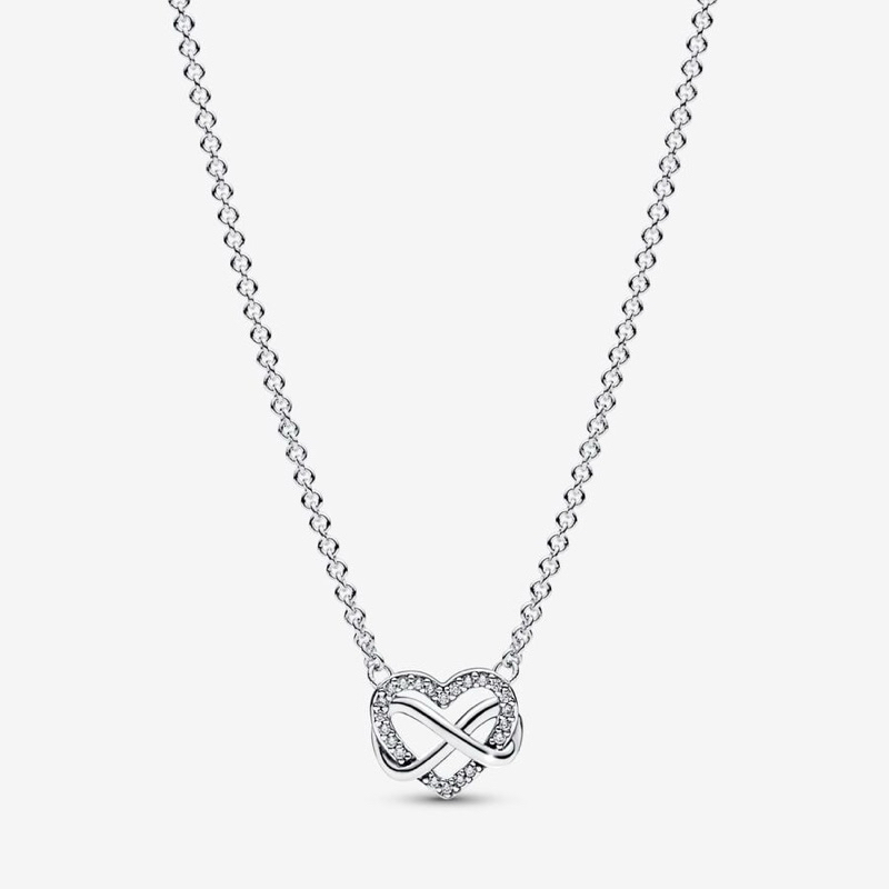 Pandora Infinity Heart Necklace แพนโดร่าสร้อยคอหัวใจอินฟินิตี้ ของแท้ มือหนึ่ง