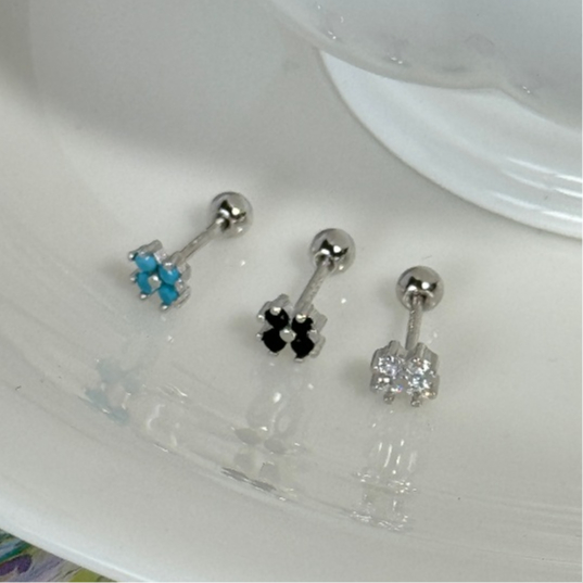 Suwann.na ต่างหู ต่างหูเงินแท้ จิว จิวเงินแท้ จิวดอกเพชรจิ๋ว