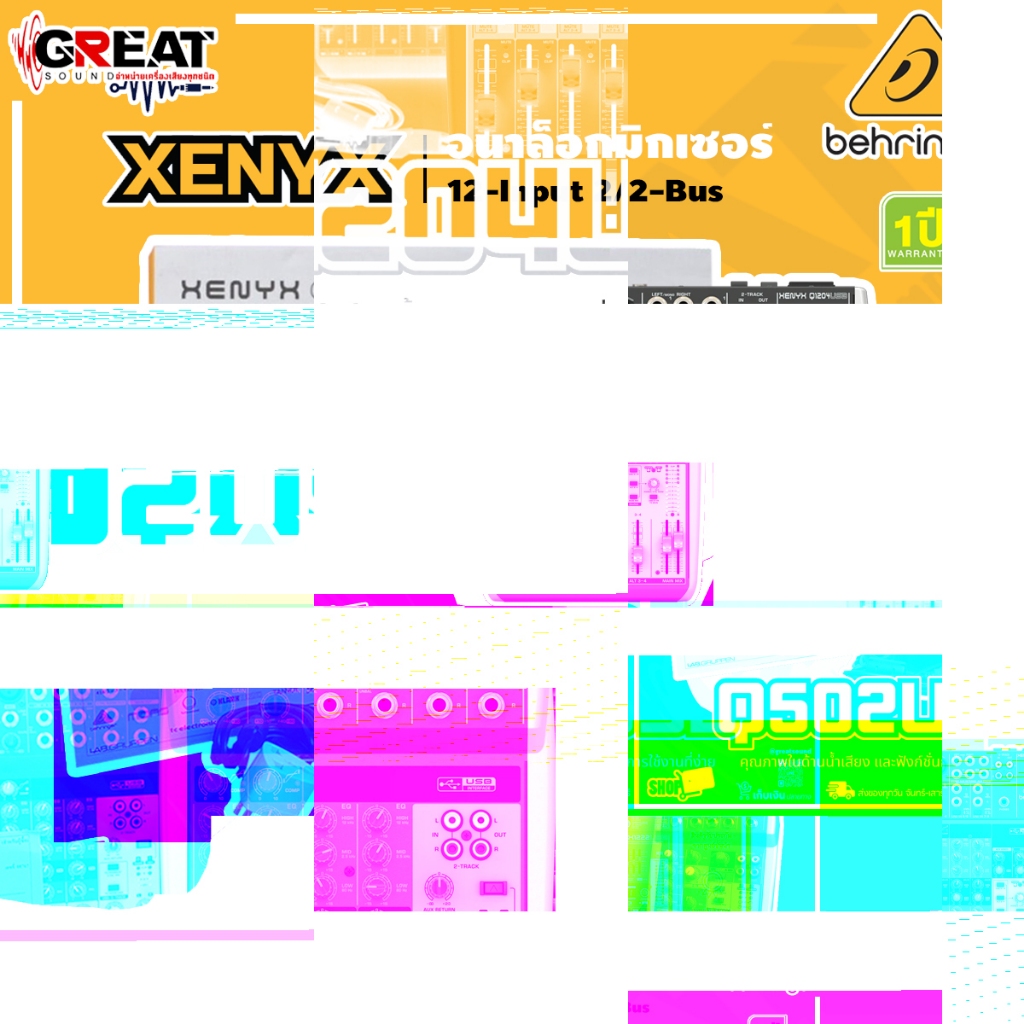 BEHRINGER XENYX Q1204USB มิกเซอร์อนาล็อค 12-input 2/2-bus USB/Audio Interface (รับประกันบูเซ่ 1 ปี)