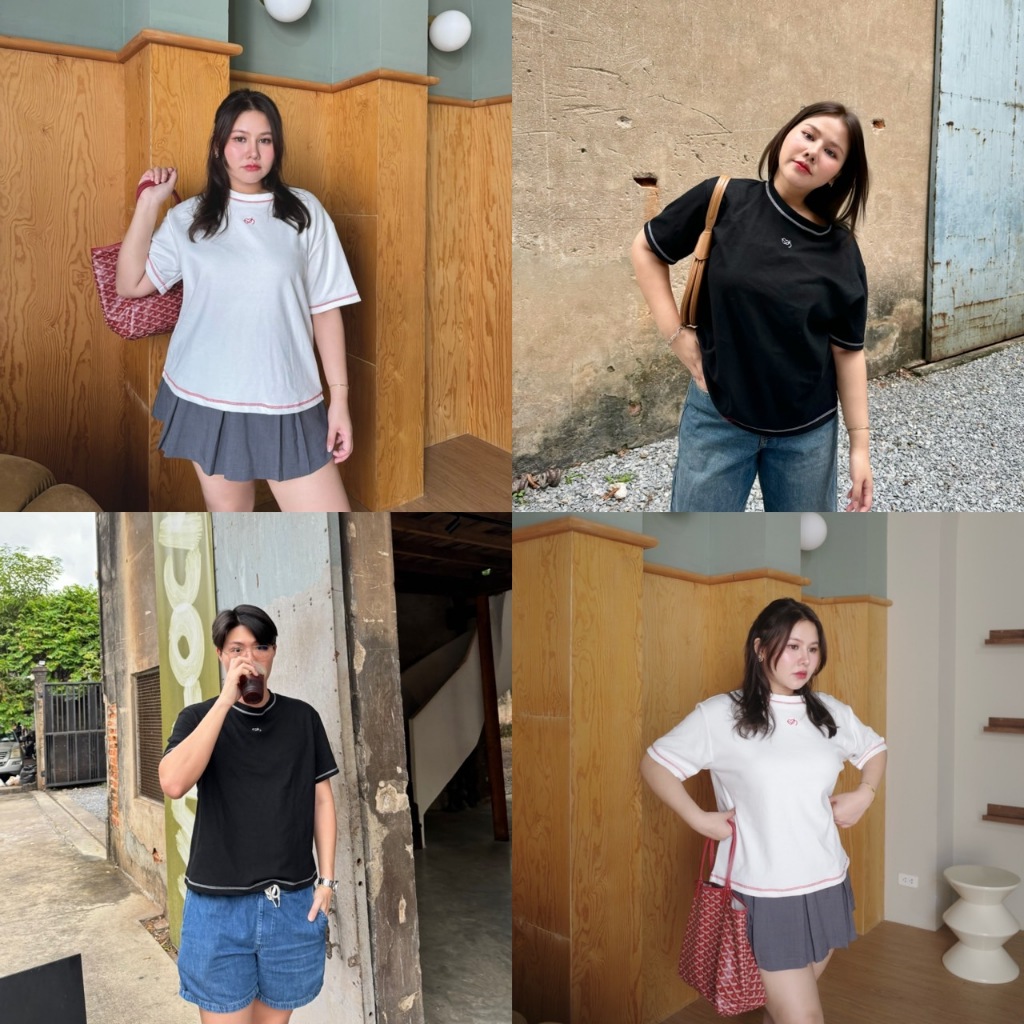 Mh OVERSIZE t-shirt เสื้อยืดเรียบๆ สไตล์มินิมอล ที่ซ่อนความเท่ไว้ทุกดีเทล (T0167) - Merryhouse