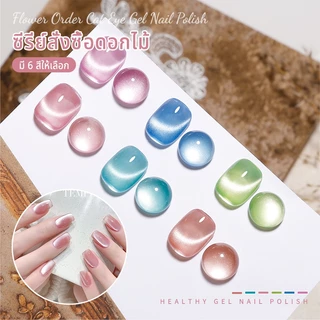 Nawoelite สีทาเล็บเจล สีเล็บเจล ยาทาเล็บเจล 3D พระแมวตาเจลโปแลนด์แม่เหล็กโฮโลแกรมยาทาเล็บ6สีแมวตาเจลยาทาเล็บเจลยาทาเล็บ