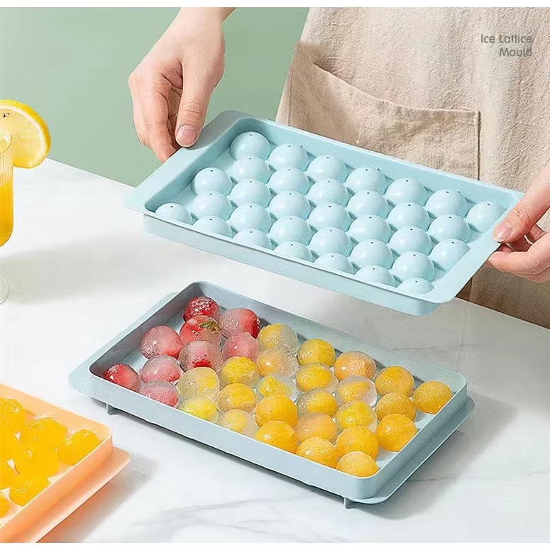 ถาดทำน้ำแข็งก้อนกลม บล็อกน้ำแข็ง ที่ทำนํ้าแข็ง ทำวุ้น แม่พิมพ์น้ำแข็ง - รูปที่ 4