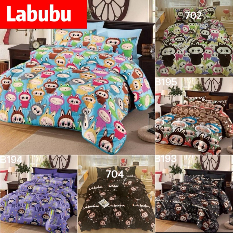 Labubu ลาบูบู้ ชุดผ้าปูที่นอน.ผ้าปูที่นอน.เครื่องนอน.ผ้านวม 3.5/5/5.5/6