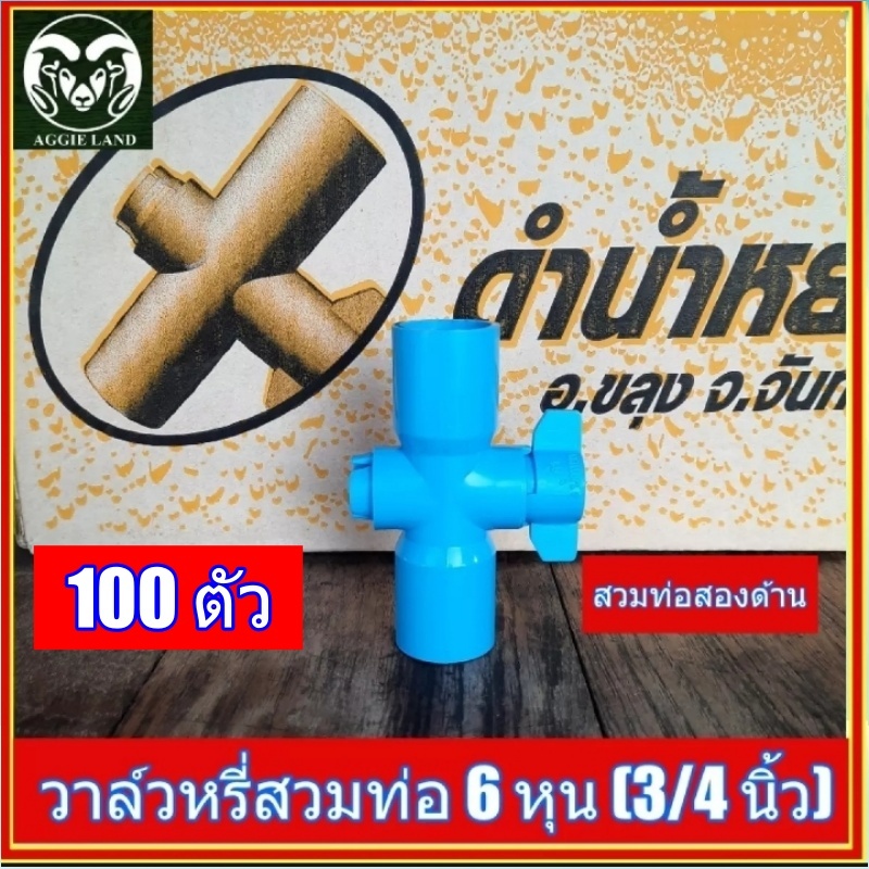 ยกลัง 100 ตัว วาล์วสวม ท่อ 2 ด้าน ขนาด 6 หุน(3/4นิ้ว) ระบบน้ำ สปริงเกอร์