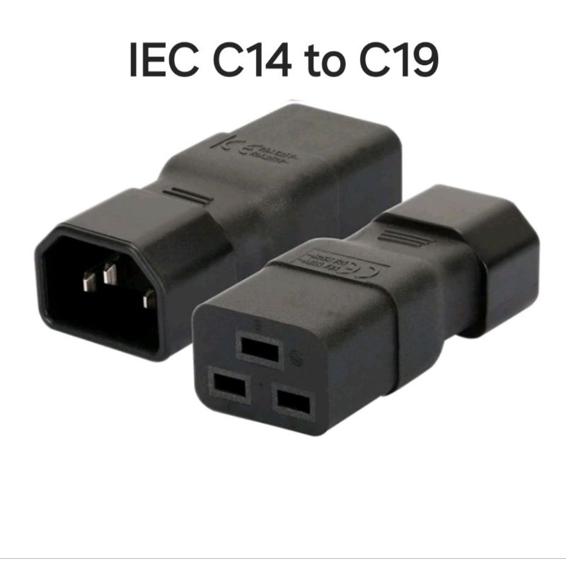 หัวแปลงสายไฟ C14 to C19 IEC Adapter AC  C14 to C19 Convert Connector UPS PDU Male to Female
