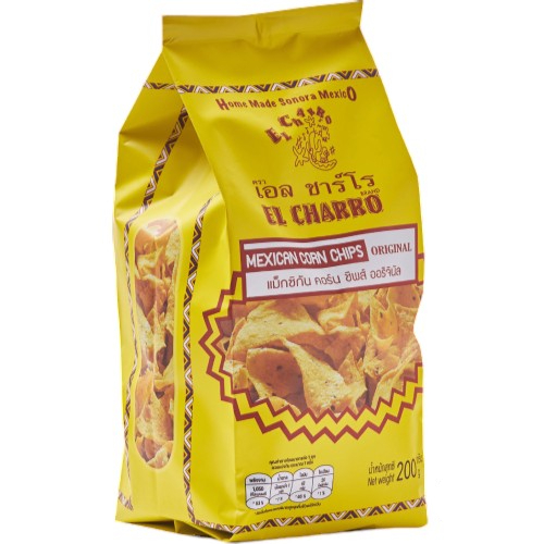 แผ่นแป้งข้าวโพดทอดกรอบ รสดั้งเดิม  200g. EL CHARRO Mexican corn chips original  หยกออนไลน์