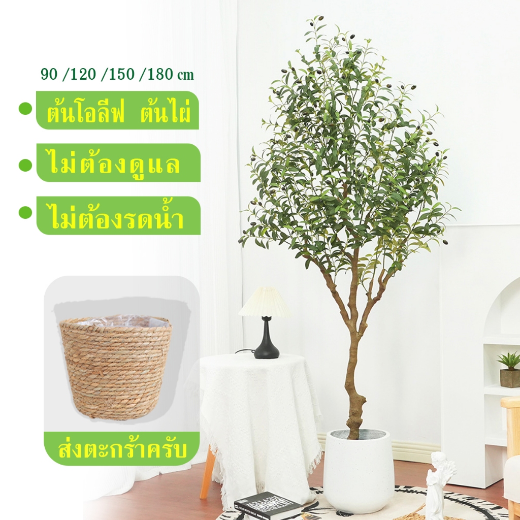 ต้นโอลีฟ ต้นไผ่ปลอม ต้นไผ่ จําลองพืช มีคุณภาพ ต้นไม้ปลอม พร้อมกระถาง สไตล์นอร์ดิกอิน ของแต่งบ้าน