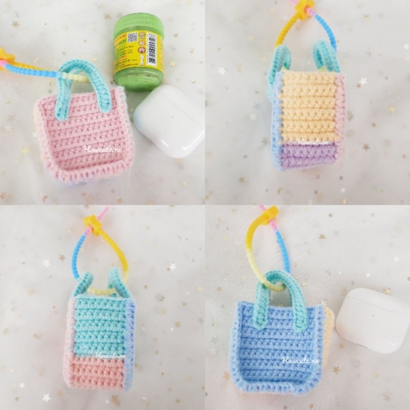 กระเป๋าจิ๋วสีพาสเทลห้อยกระเป๋าใหญ่ ใส่ยาดมหงส์ไทย ใส่ของเล็กๆ คละสี handmade