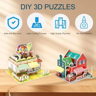 MOONTOY จิ๊กซอว์โมเดล โมเดลบ้าน จิ๊กซอว์สามมิติ กระดาษ 3D Jigsaw puzzle 2