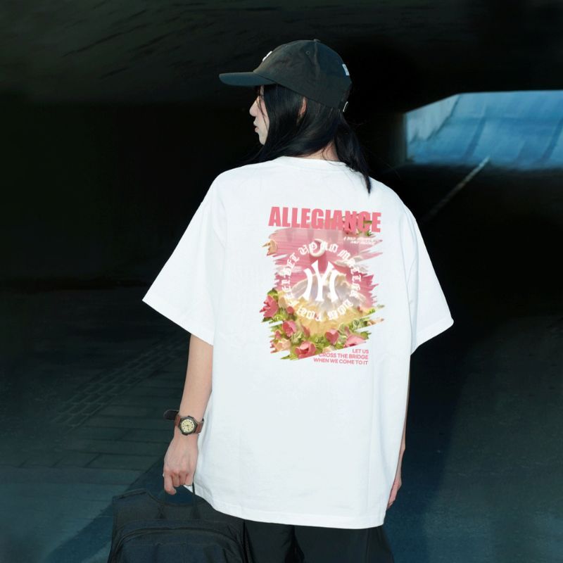 You-T เสื้อแขนสั้น พิมพ์ "NY3" เสื้อยืดคอกลม ผ้าฝ้าย 100% สวมใส่สบาย ผ้ายืด ยูนิเซ็กส์ รุ่น S-4XL