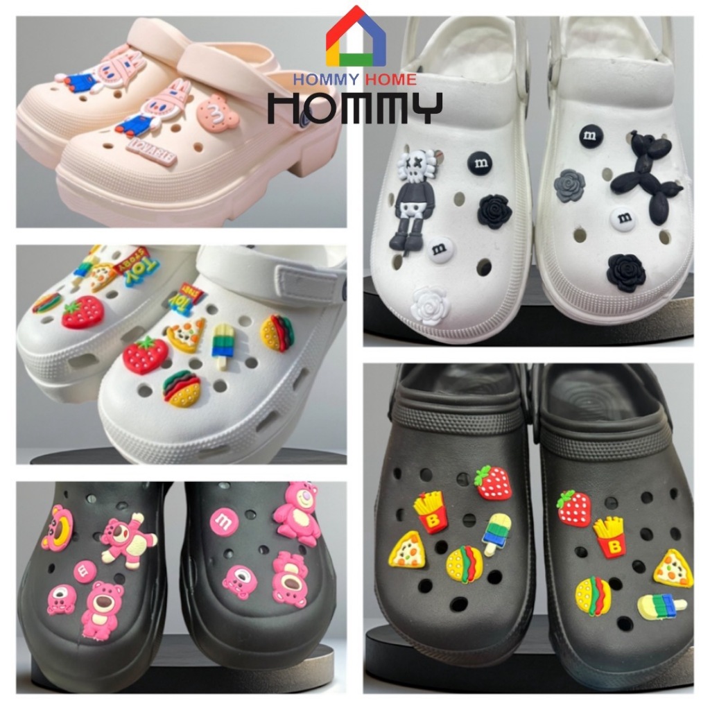 (1ชุด) HOMMY Jibbitz ตัวการ์ตูนติดรองเท้าหัวโต รองเท้าแฟชั่น ตัวติดซิลิโคน มีหลายแบบให้เลือก JB