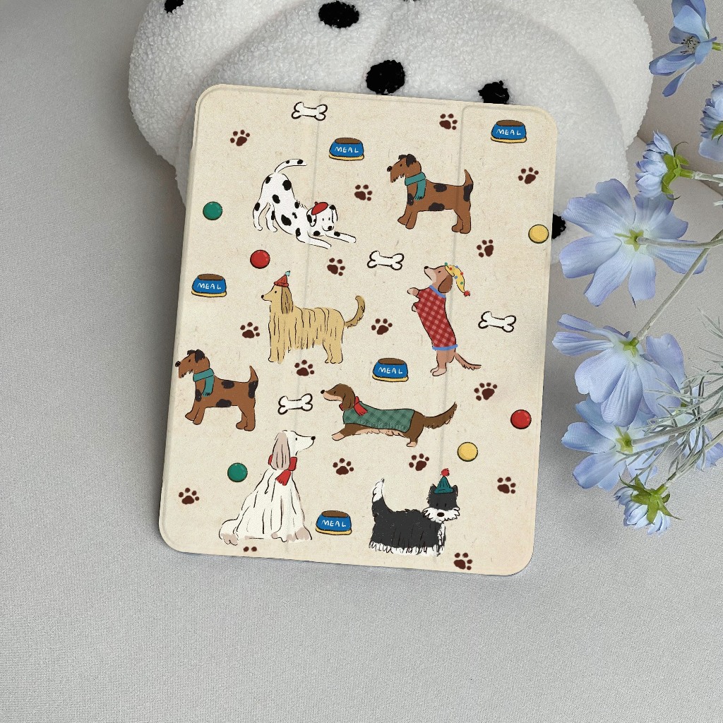 🌼ออกให้ 24 ชม🌼เคส iPad gen11 MINI7 pro11 2024 ที่ใส่ปากกา ครอบครัวดัลเมเชี่ยน case iPad Air7 Air6 11