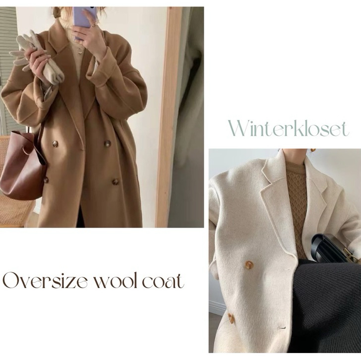 Oversize Wool coat เสื้อโค้ทผ้า Wool แท้ 100% กันหนาว