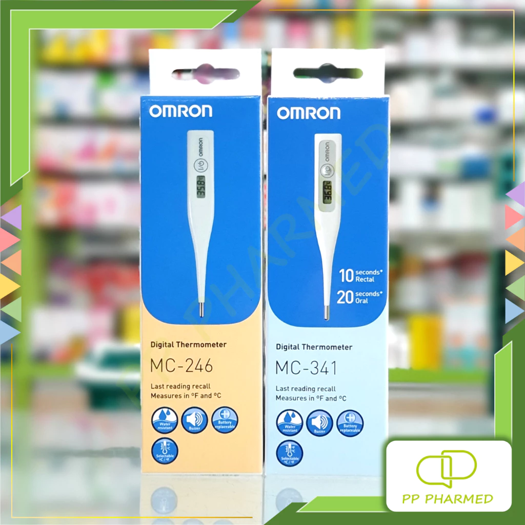 Omron ปรอทวัดไข้ดิจิตอล เปลี่ยนถ่านได้ Digital Thermometer MC-246, MC-341