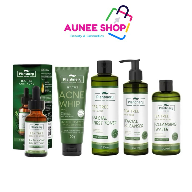 ส่งฟรี/มีไลฟ์ ลด 50% Aunee shop แพลนท์เนอรี่ ที ทรี ลดสิว คุมมัน Plantnery tea tree Serum/ Cleansing/ Cleanser/ Toner