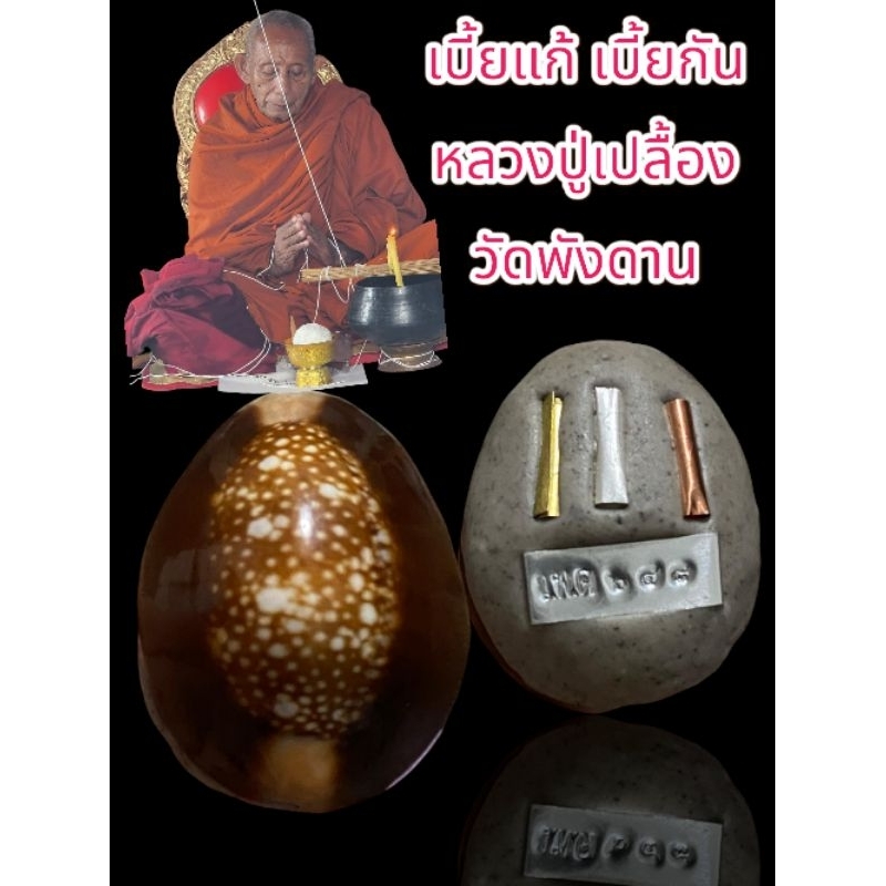 เบี้ยแก้ เบี้ยกัน หลวงปู่เปลื้อง วัดพังดาน จ.พัทลุง บรรจุปรอทน้ำ