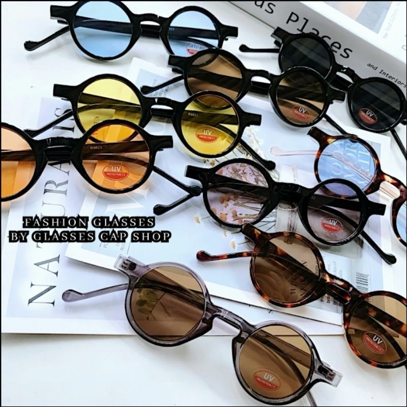 พร้อมส่ง GL-R9823 แว่นตาแฟชั่น แว่นกันแดด ข้อต่อโลหะ ทรงกลมสีสวย [[ร้านไทย จัดส่งจากกรุงเทพ]]